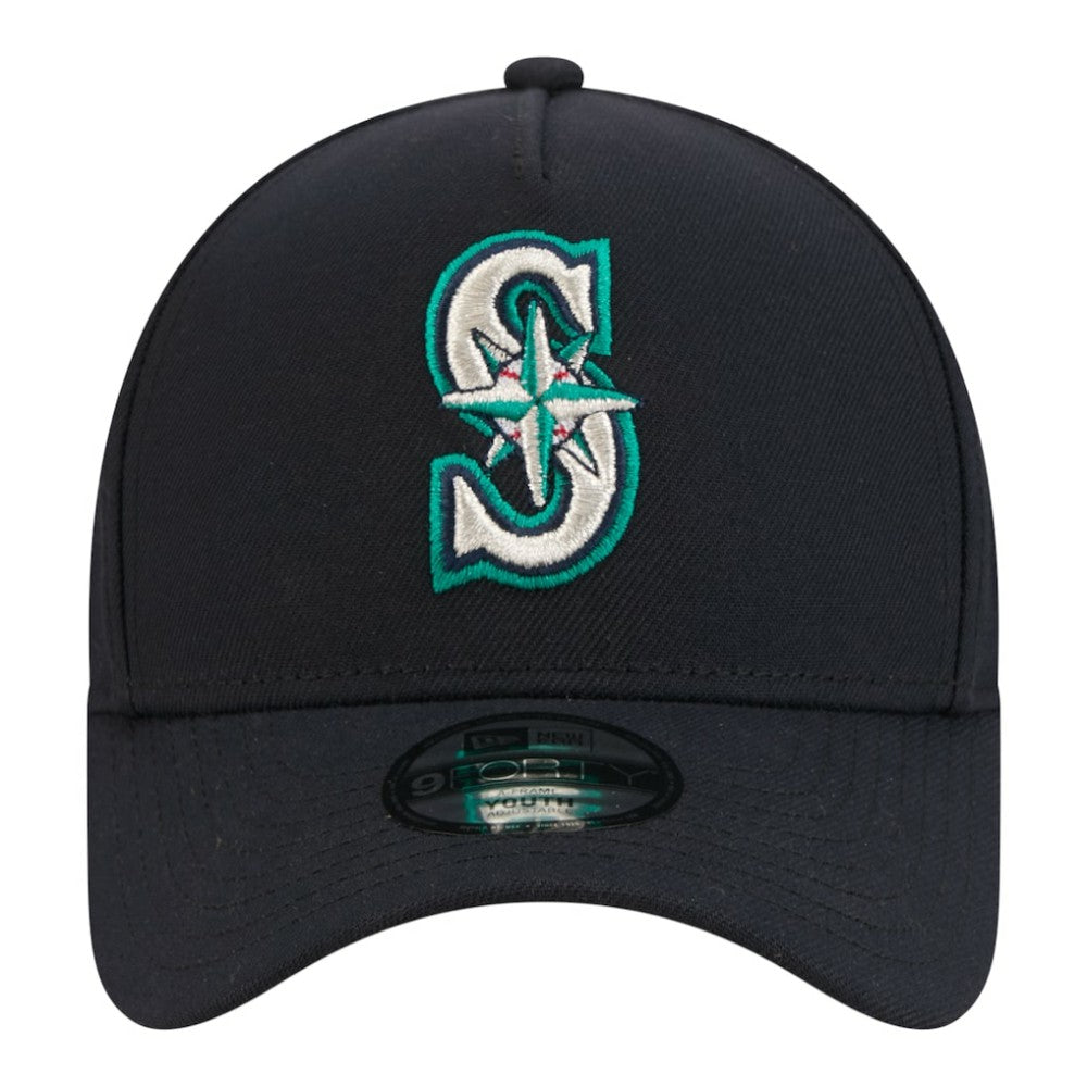 Seattle Mariners New Era Youth 9FORTY A-Frame Adjustable Hat - Navy Hats