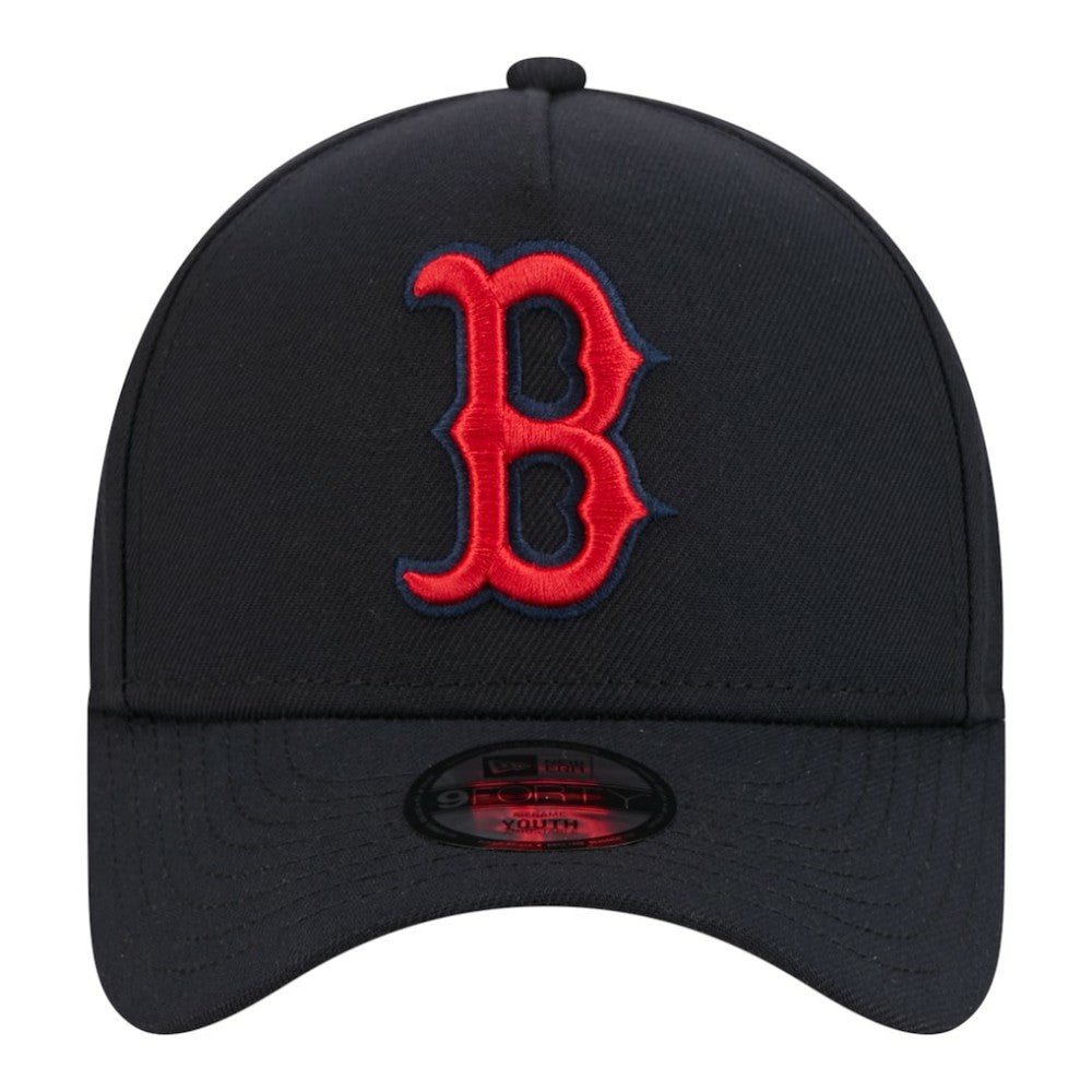 Boston Red Sox New Era Youth 9FORTY A-Frame Adjustable Hat - Navy Hats