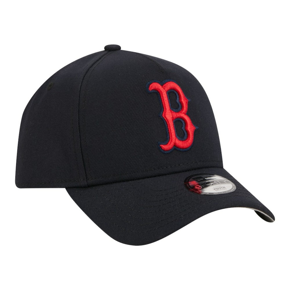Boston Red Sox New Era Youth 9FORTY A-Frame Adjustable Hat - Navy Hats
