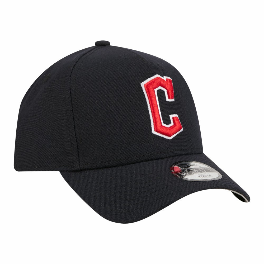Cleveland Guardians New Era Youth 9FORTY A-Frame Adjustable Hat - Navy Hats