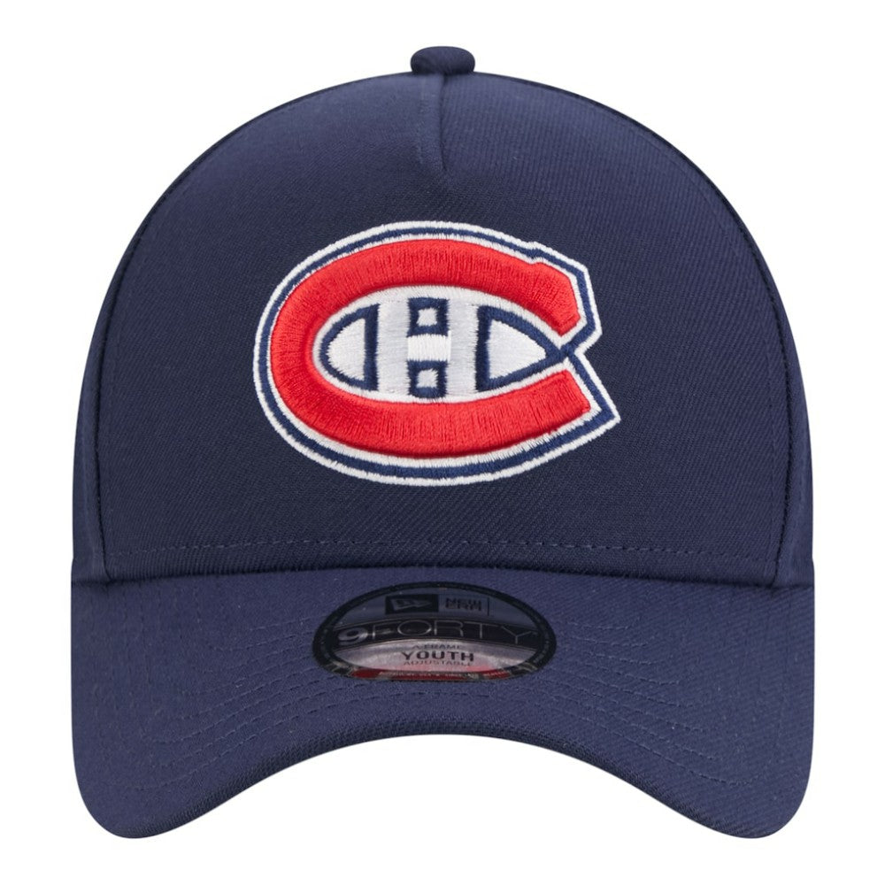 NHL Montreal Canadiens New Era Youth 9FORTY A-Frame Adjustable Hat - Navy