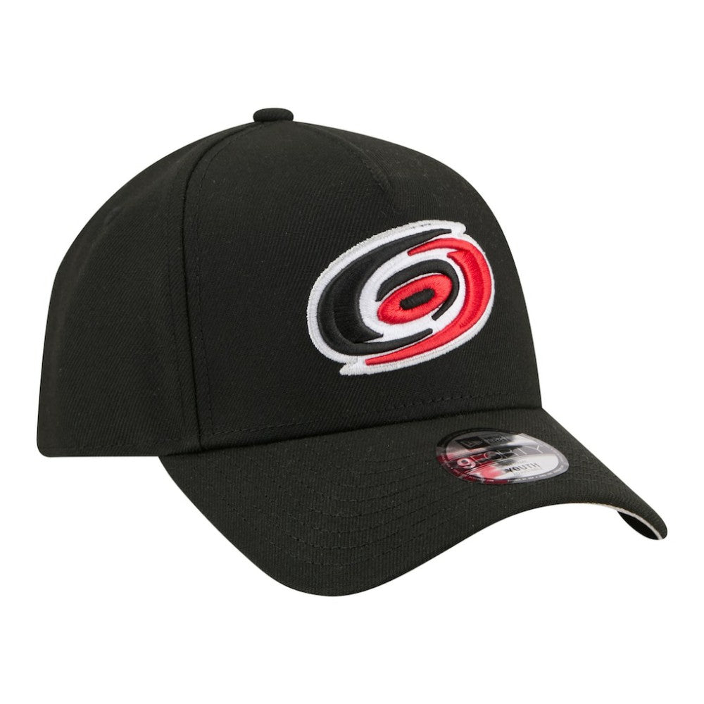 NHL Carolina Hurricanes New Era Youth 9FORTY A-Frame Adjustable Hat - Black