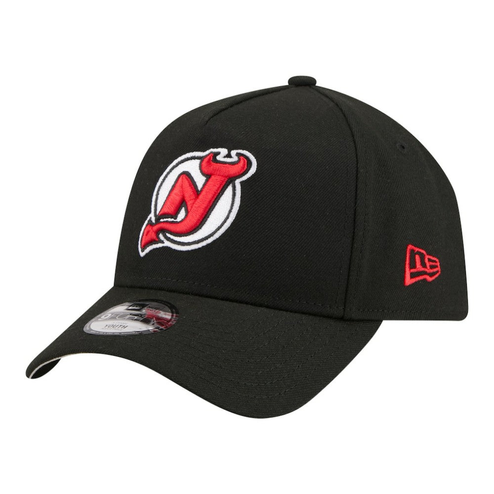 NHL New Jersey Devils New Era Youth 9FORTY A-Frame Adjustable Hat - Black