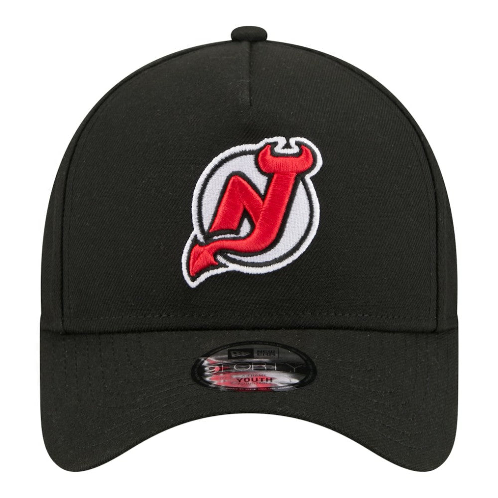 NHL New Jersey Devils New Era Youth 9FORTY A-Frame Adjustable Hat - Black