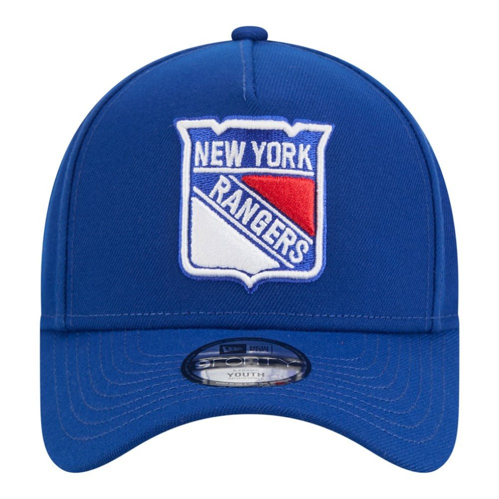 NHL New York Rangers New Era Youth 9FORTY A-Frame Adjustable Hat - Blue
