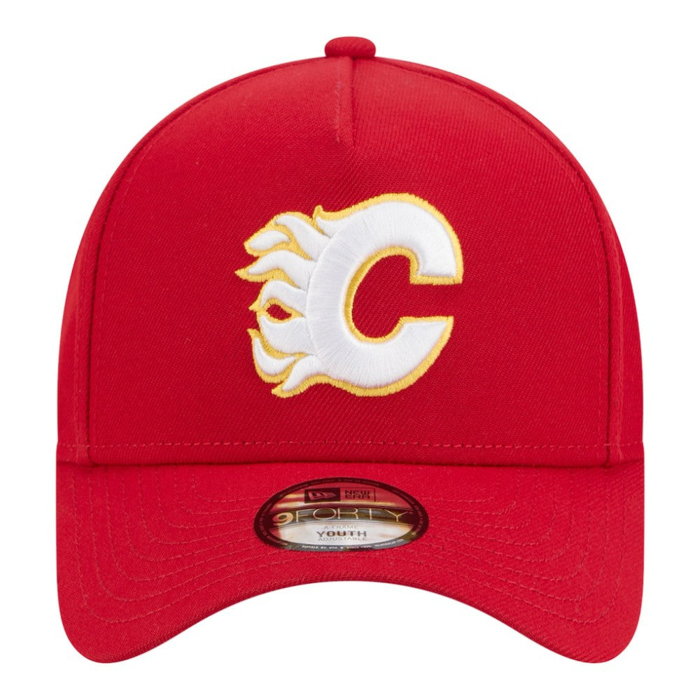 NHL Calgary Flames New Era Youth 9FORTY A-Frame Adjustable Hat - Red