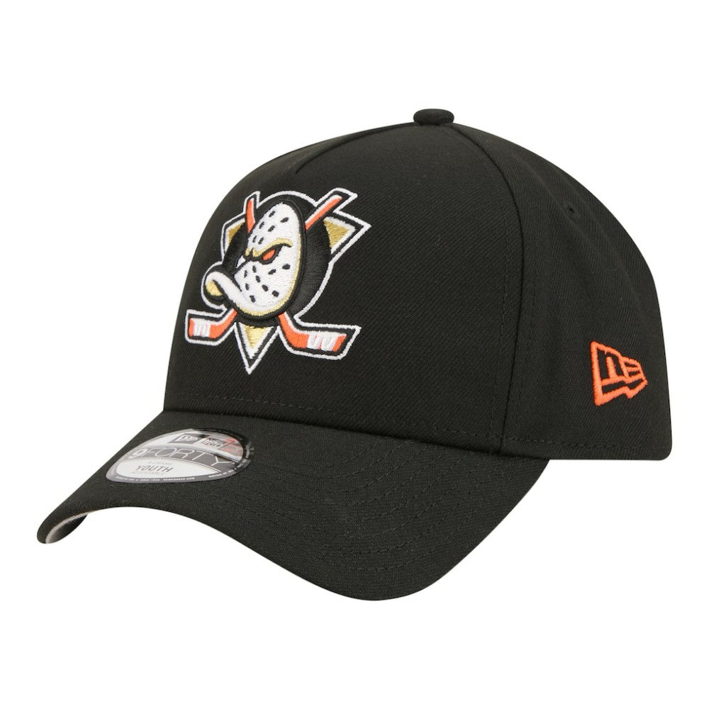 NHL Anaheim Ducks New Era Youth 9FORTY A-Frame Adjustable Hat - Black