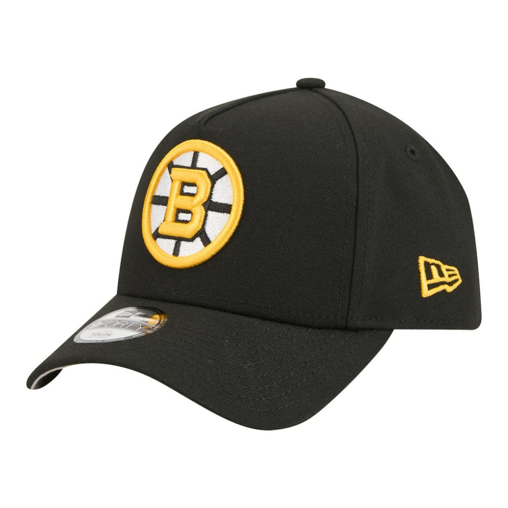 NHL Boston Bruins New Era Youth 9FORTY A-Frame Adjustable Hat - Black