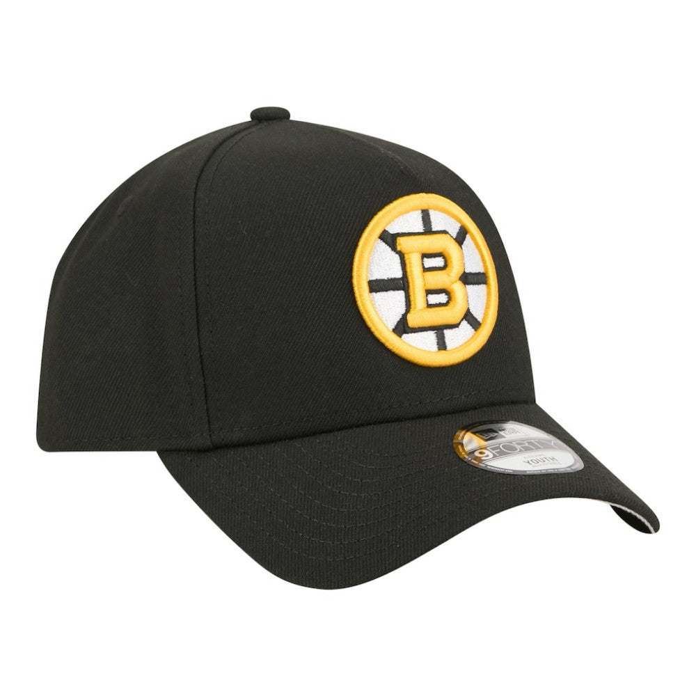 NHL Boston Bruins New Era Youth 9FORTY A-Frame Adjustable Hat - Black