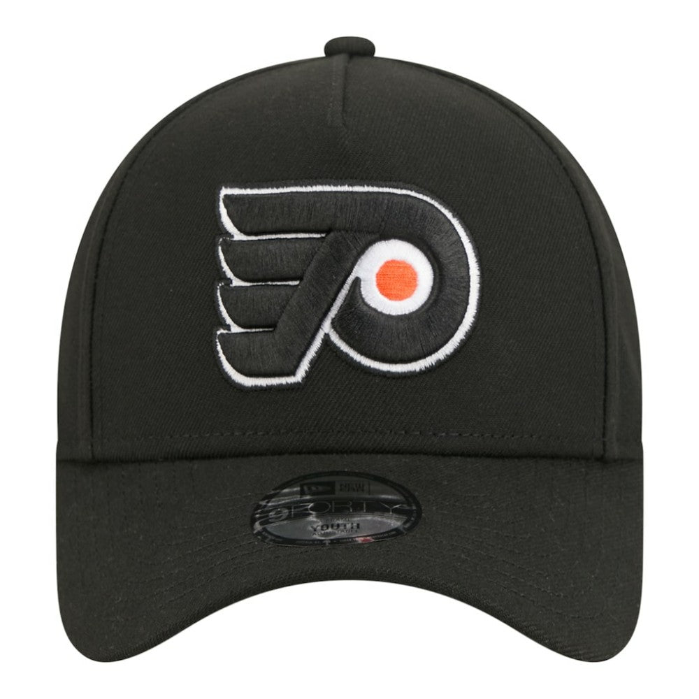 NHL Philadelphia Flyers New Era Youth 9FORTY A-Frame Adjustable Hat - Black