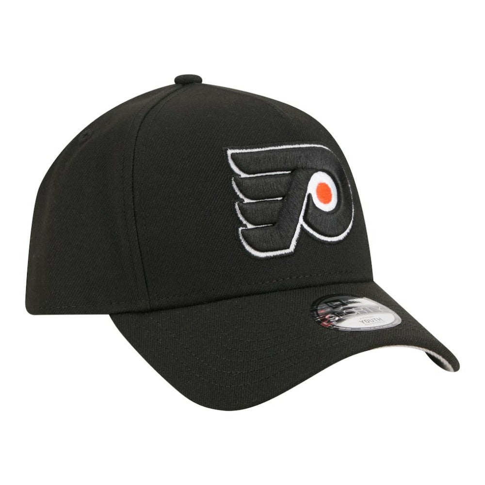 NHL Philadelphia Flyers New Era Youth 9FORTY A-Frame Adjustable Hat - Black