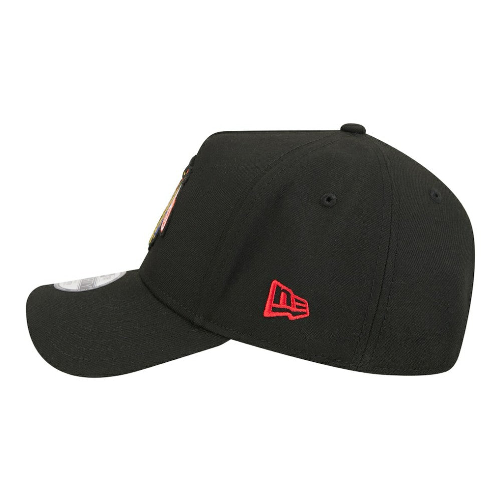 NHL Chicago Blackhawks New Era Youth 9FORTY A-Frame Adjustable Hat - Black