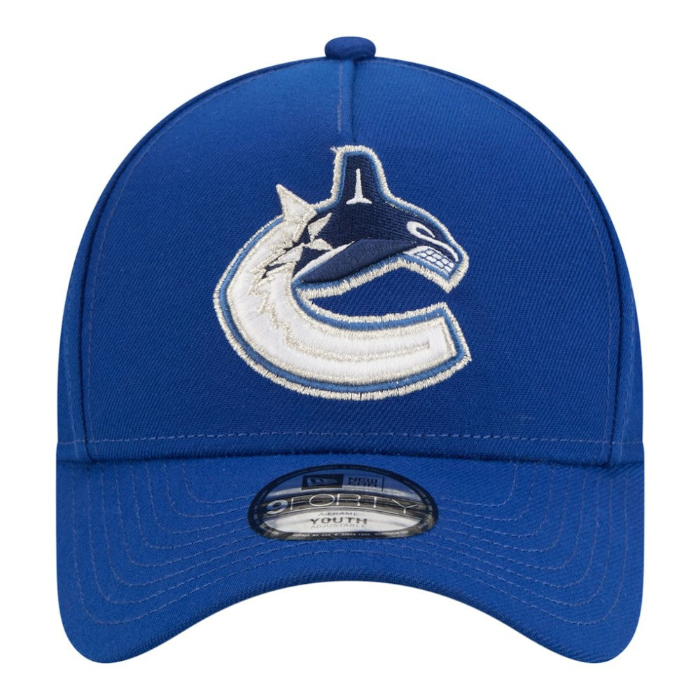 NHL Vancouver Canucks New Era Youth 9FORTY A-Frame Adjustable Hat - Blue