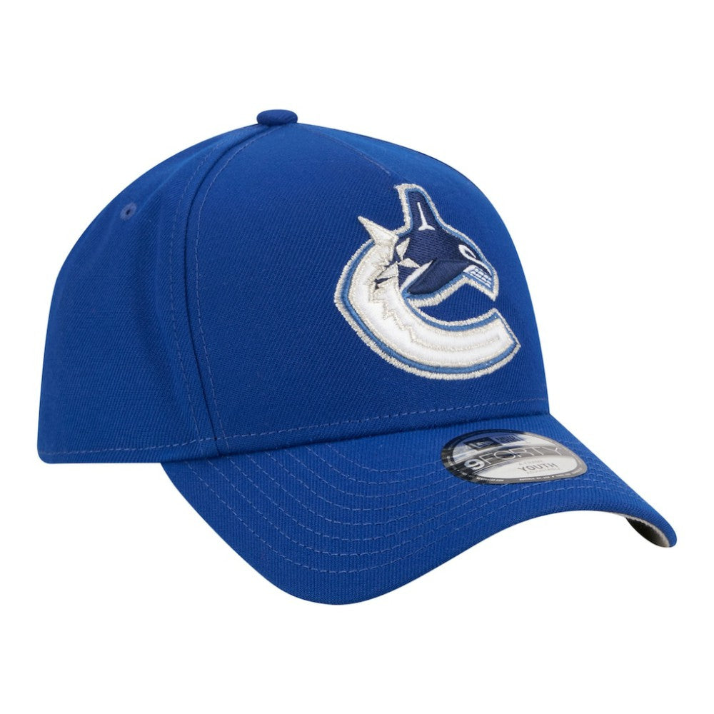 NHL Vancouver Canucks New Era Youth 9FORTY A-Frame Adjustable Hat - Blue