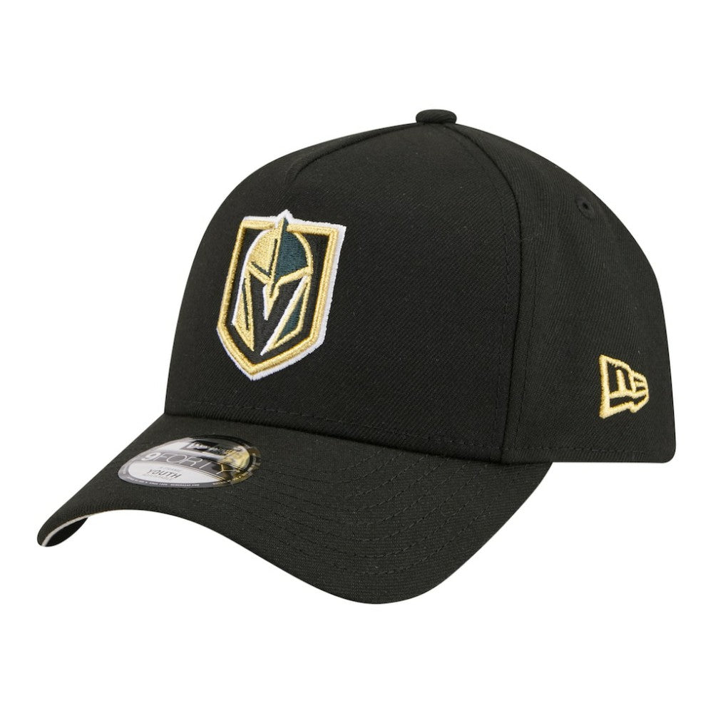 NHL Vegas Golden Knights New Era Youth 9FORTY A-Frame Adjustable Hat - Black