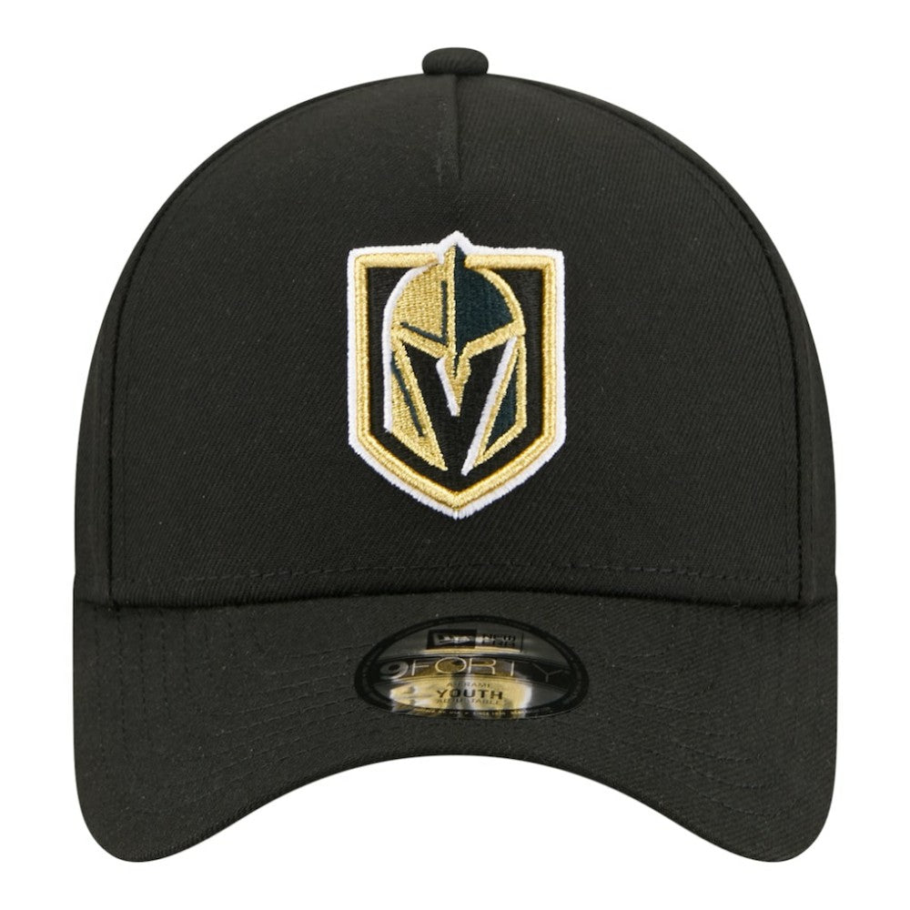 NHL Vegas Golden Knights New Era Youth 9FORTY A-Frame Adjustable Hat - Black