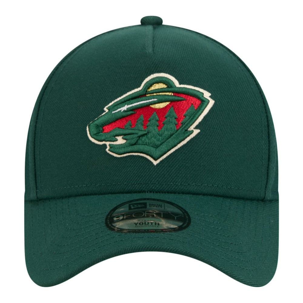 NHL Minnesota Wild New Era Youth 9FORTY A-Frame Adjustable Hat - Green