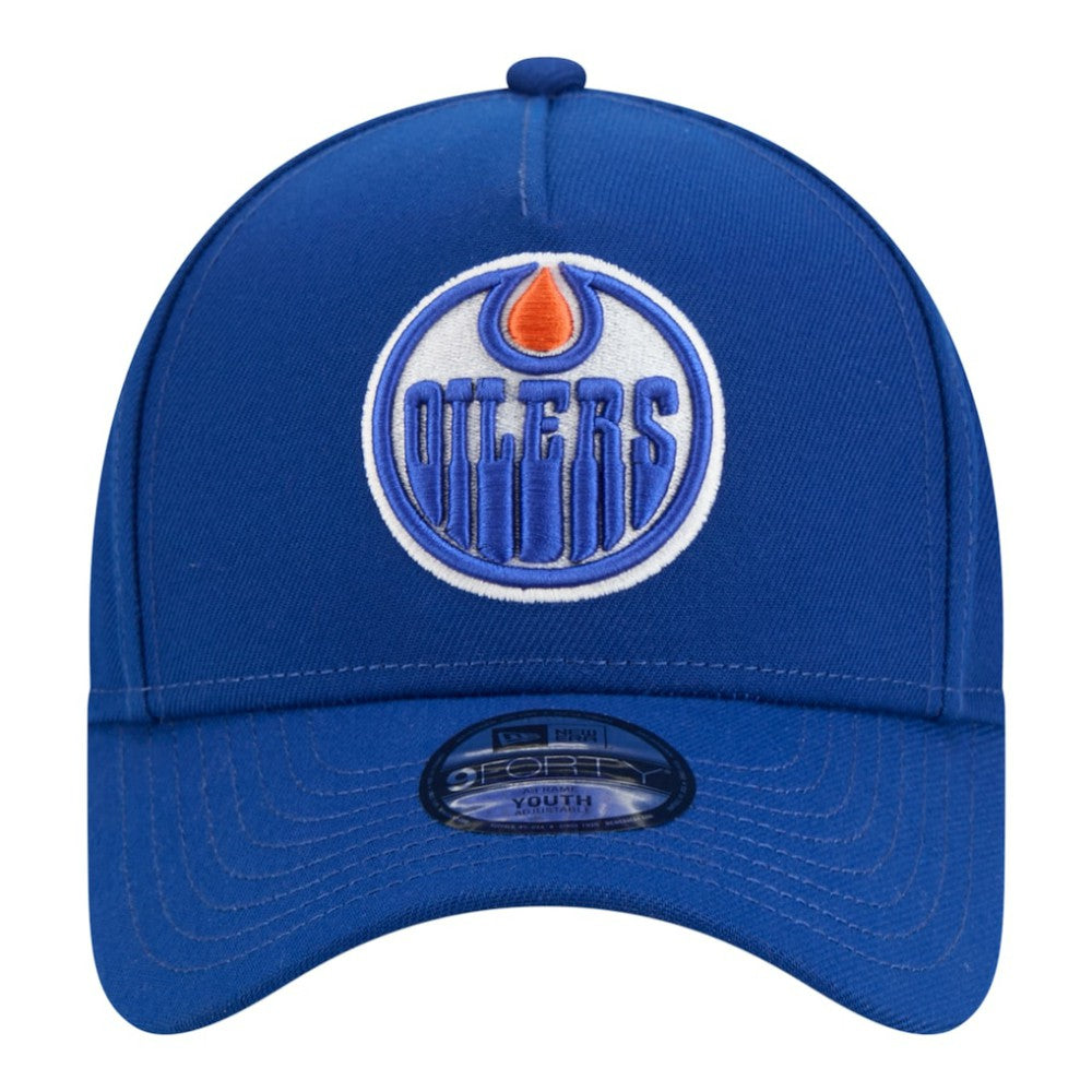 NHL Edmonton Oilers New Era Youth 9FORTY A-Frame Adjustable Hat - Royal