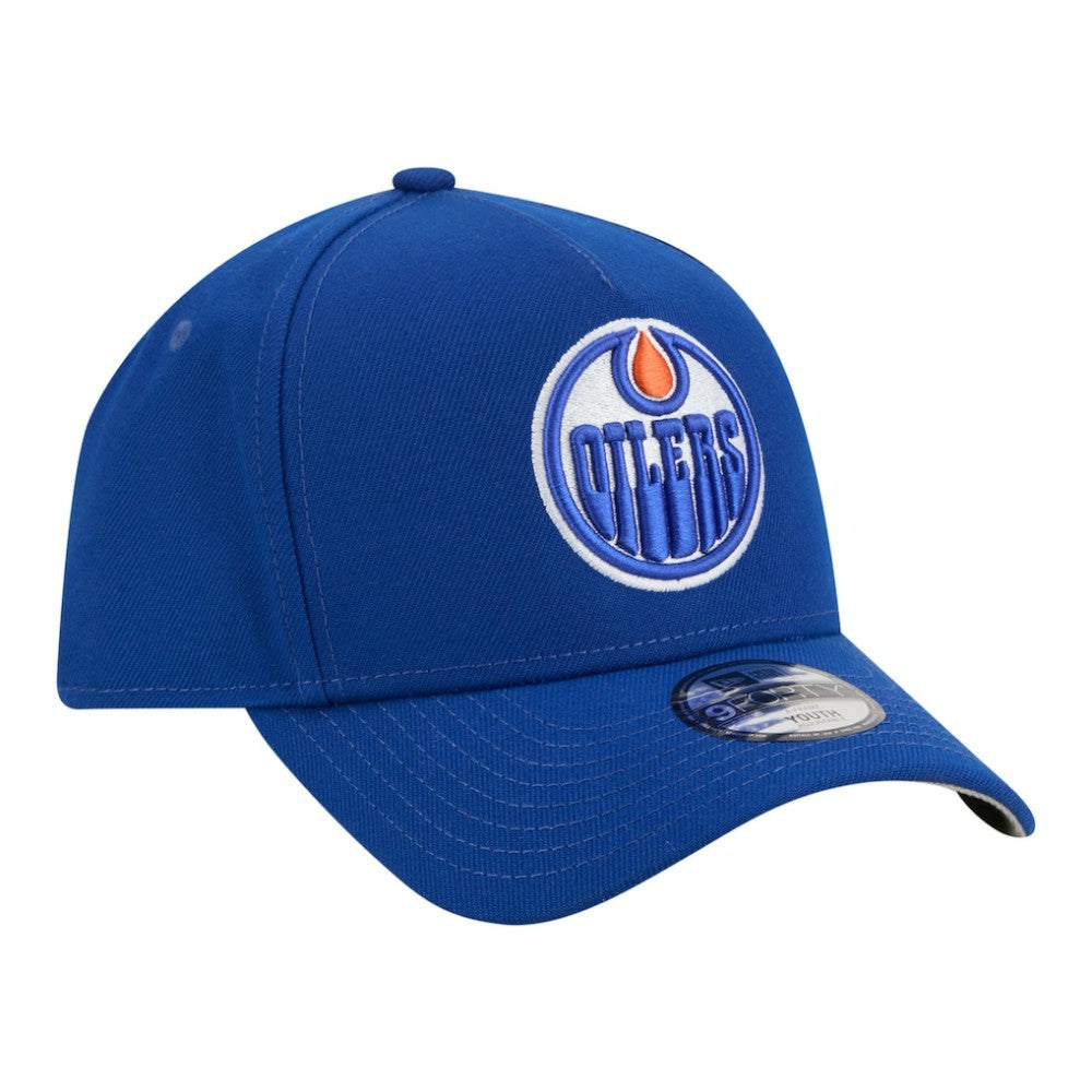 NHL Edmonton Oilers New Era Youth 9FORTY A-Frame Adjustable Hat - Royal