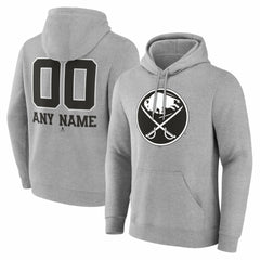 NHL,Custom Buffalo Sabres Big & Tall Personalized Name & Number Monochrome Pullover Hoodie - Gray