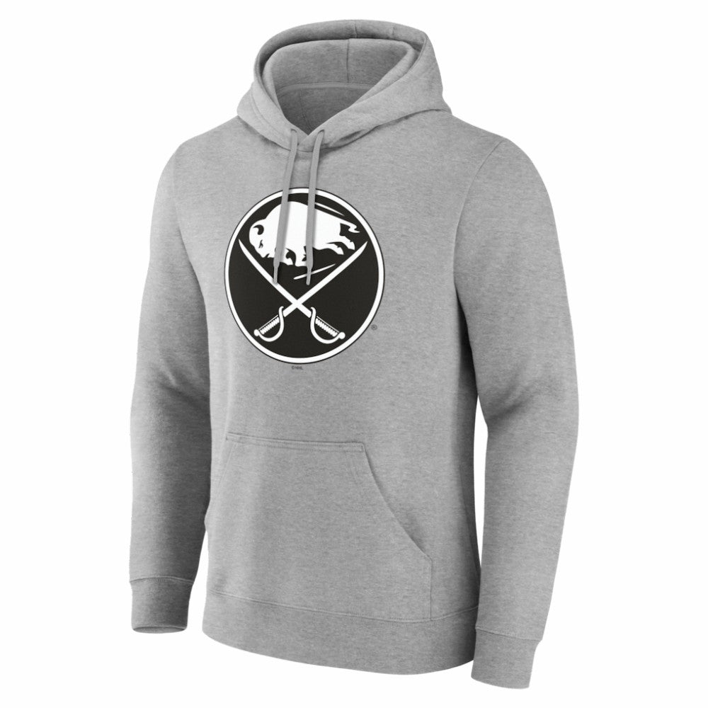 NHL,Custom Buffalo Sabres Big & Tall Personalized Name & Number Monochrome Pullover Hoodie - Gray