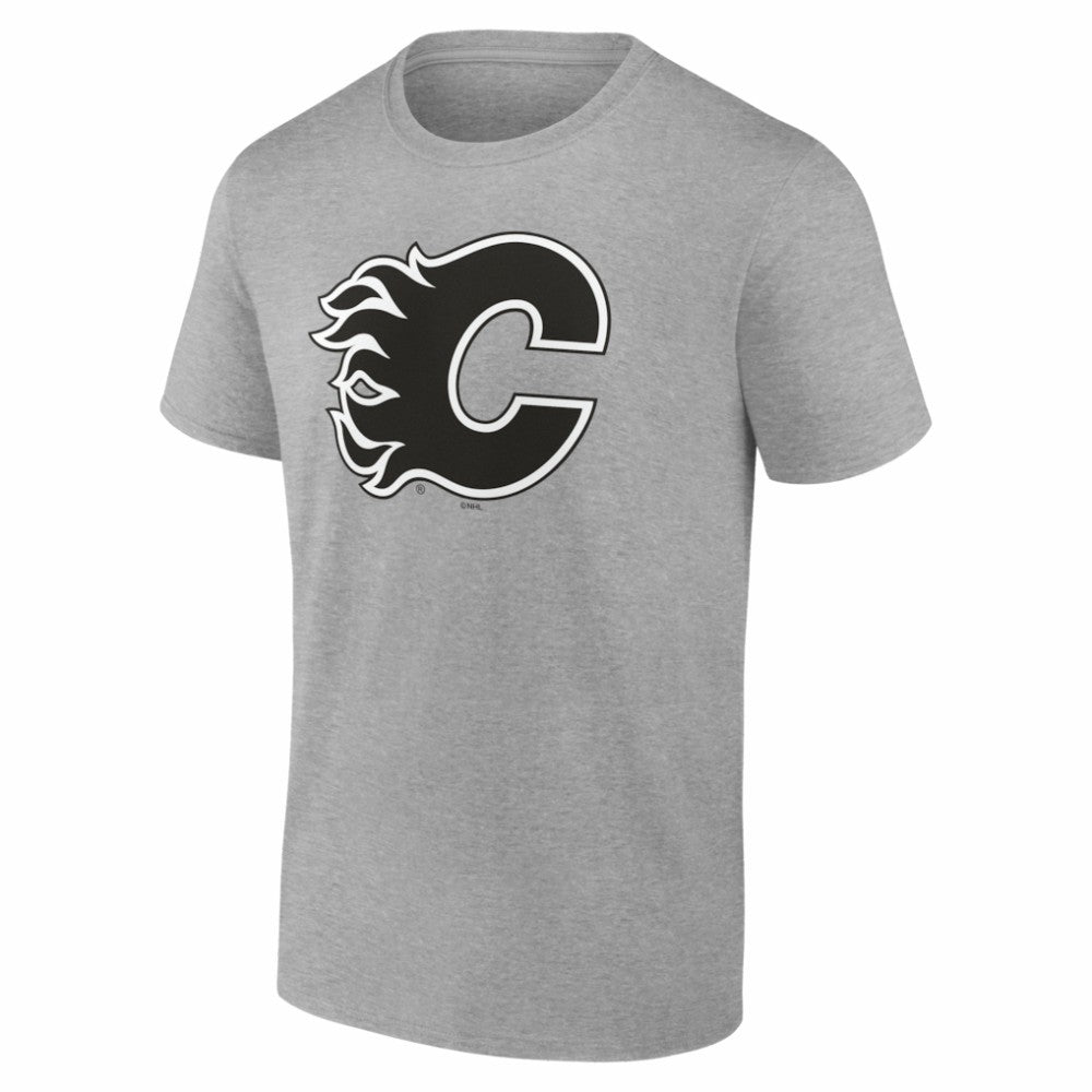 NHL,Custom Calgary Flames Big & Tall Personalized Name & Number Monochrome T-Shirt - Gray