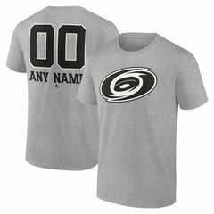 NHL,Custom Carolina Hurricanes Big & Tall Personalized Name & Number Monochrome T-Shirt - Gray