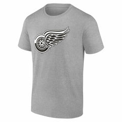 NHL,Custom Detroit Red Wings Big & Tall Personalized Name & Number Monochrome T-Shirt - Gray