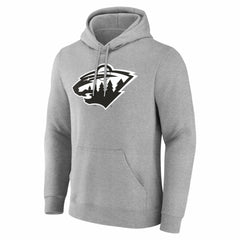 NHL,Custom Minnesota Wild Big & Tall Personalized Name & Number Monochrome Pullover Hoodie - Gray