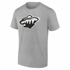 NHL,Custom Minnesota Wild Big & Tall Personalized Name & Number Monochrome T-Shirt - Gray