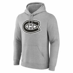 NHL,Custom Montreal Canadiens Big & Tall Personalized Name & Number Monochrome Pullover Hoodie - Gray