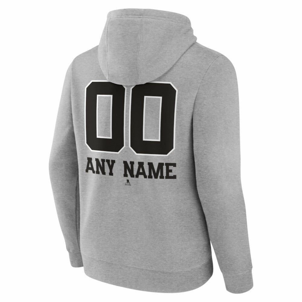 NHL,Custom Nashville Predators Big & Tall Personalized Name & Number Monochrome Pullover Hoodie - Gray