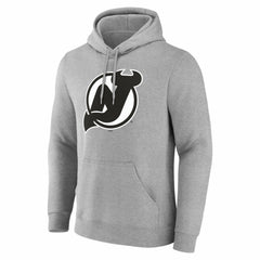 NHL,Custom New Jersey Devils Big & Tall Personalized Name & Number Monochrome Pullover Hoodie - Gray