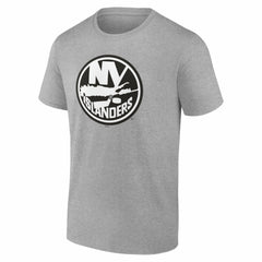 NHL,Custom New York Islanders Big & Tall Personalized Name & Number Monochrome T-Shirt - Gray