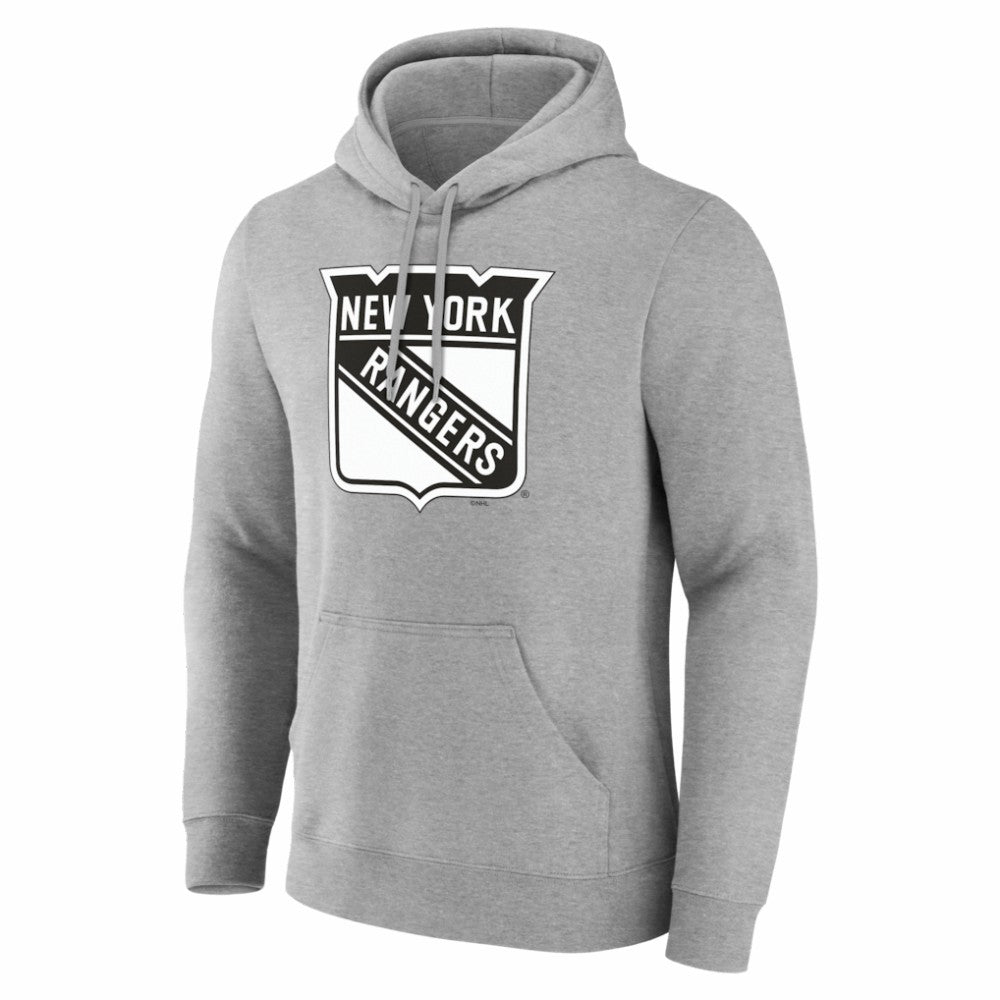NHL,Custom New York Rangers Big & Tall Personalized Name & Number Monochrome Pullover Hoodie - Gray