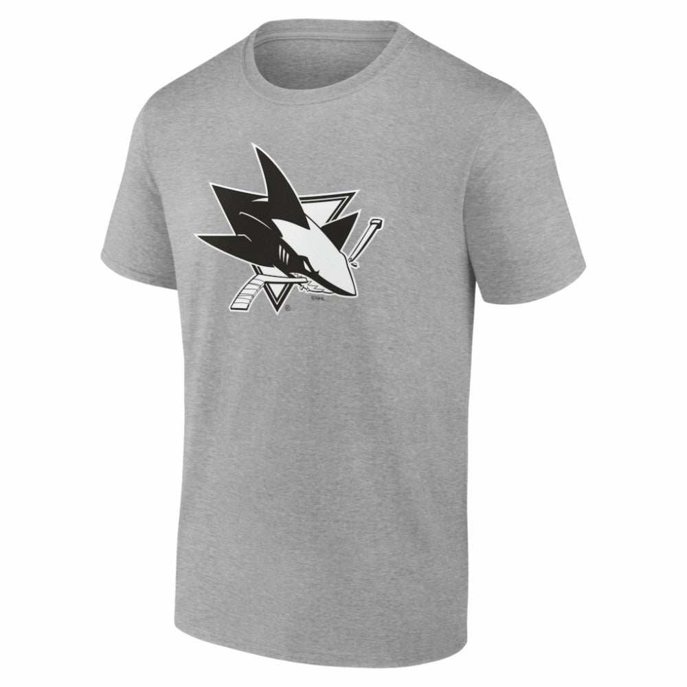 NHL,Custom San Jose Sharks Big & Tall Personalized Name & Number Monochrome T-Shirt - Gray