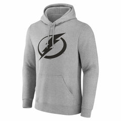 NHL,Custom Tampa Bay Lightning Big & Tall Personalized Name & Number Monochrome Pullover Hoodie - Gray