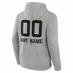 NHL,Custom Toronto Maple Leafs Big & Tall Personalized Name & Number Monochrome Pullover Hoodie - Gray