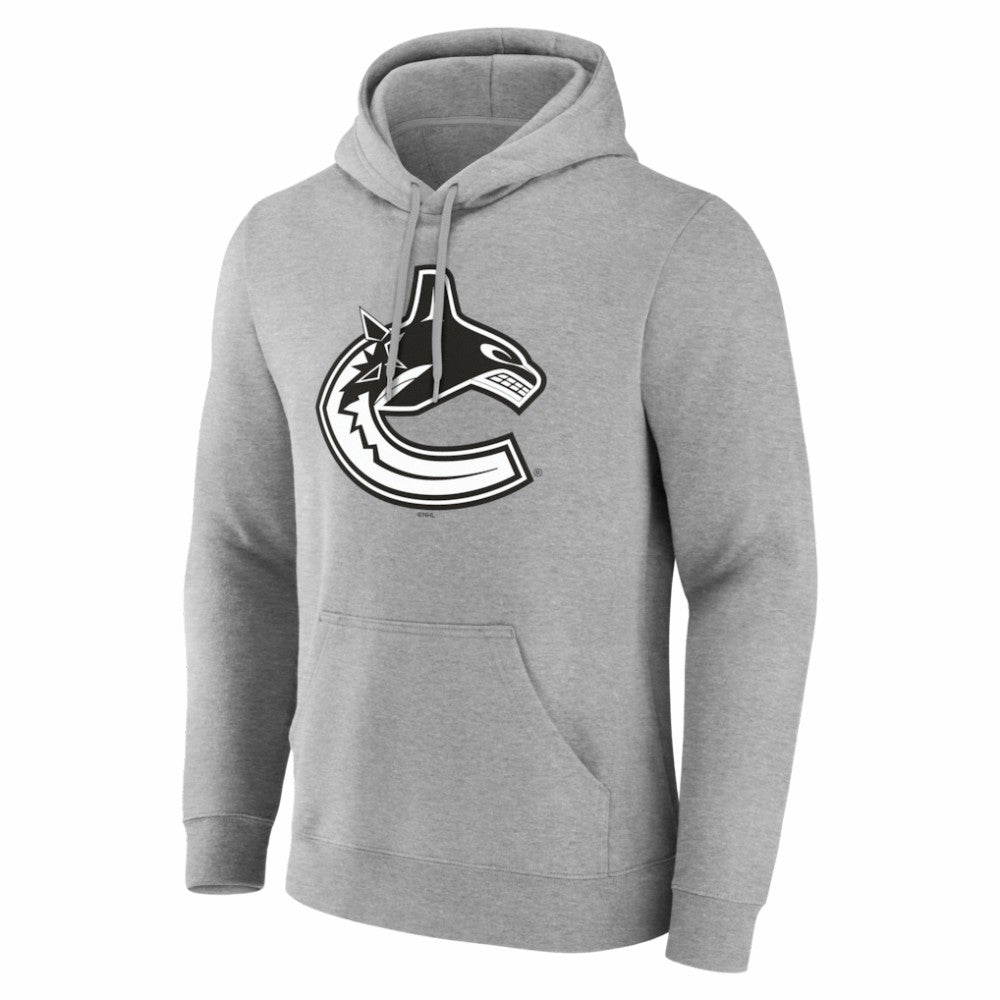 NHL,Custom Vancouver Canucks Big & Tall Personalized Name & Number Monochrome Pullover Hoodie - Gray
