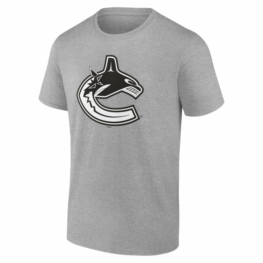 NHL,Custom Vancouver Canucks Big & Tall Personalized Name & Number Monochrome T-Shirt - Gray