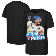 NHL Mika Zibanejad New York Rangers Outerstuff Youth Miami Mika T-Shirt - Black