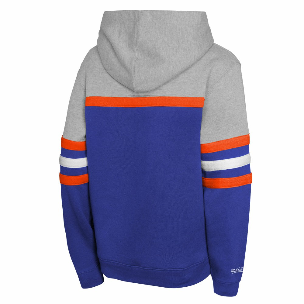 New York Mets Mitchell & Ness Youth Cooperstown Head Coach Pullover Hoodie - Royal/Grey Hoodies