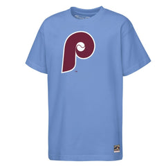 Philadelphia Phillies Mitchell & Ness Cooperstown Concession T-Shirt - Light Blue T-shirts