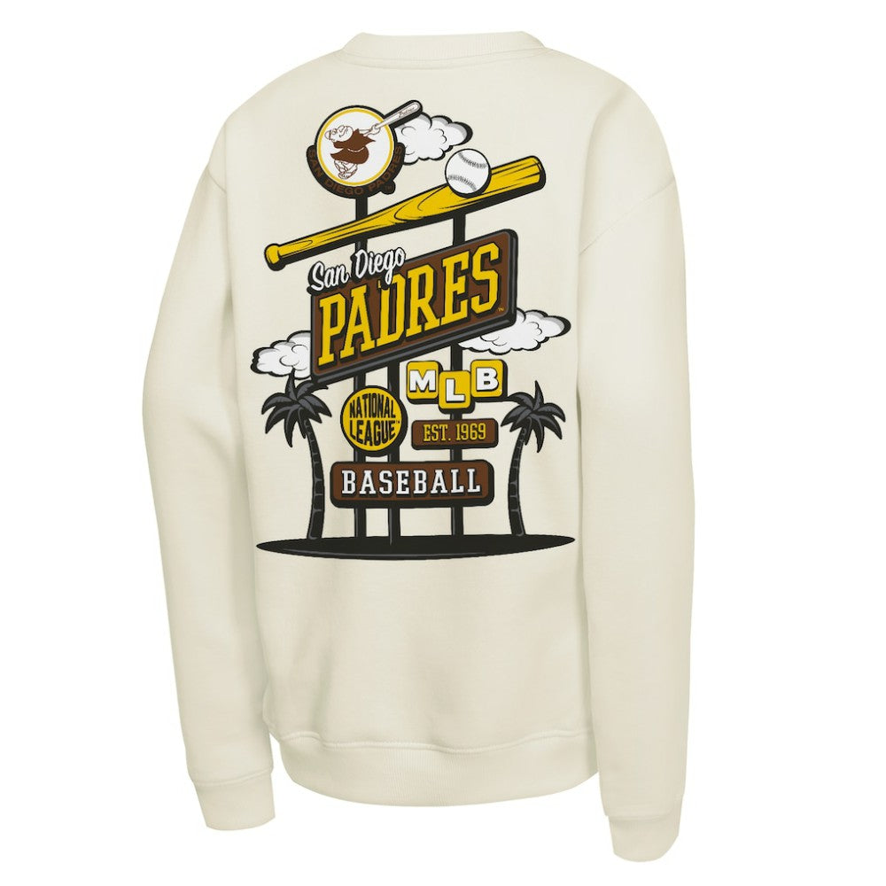San Diego Padres Mitchell & Ness Youth Retro Billboard Sweatshirt - Natural Sweatshirts
