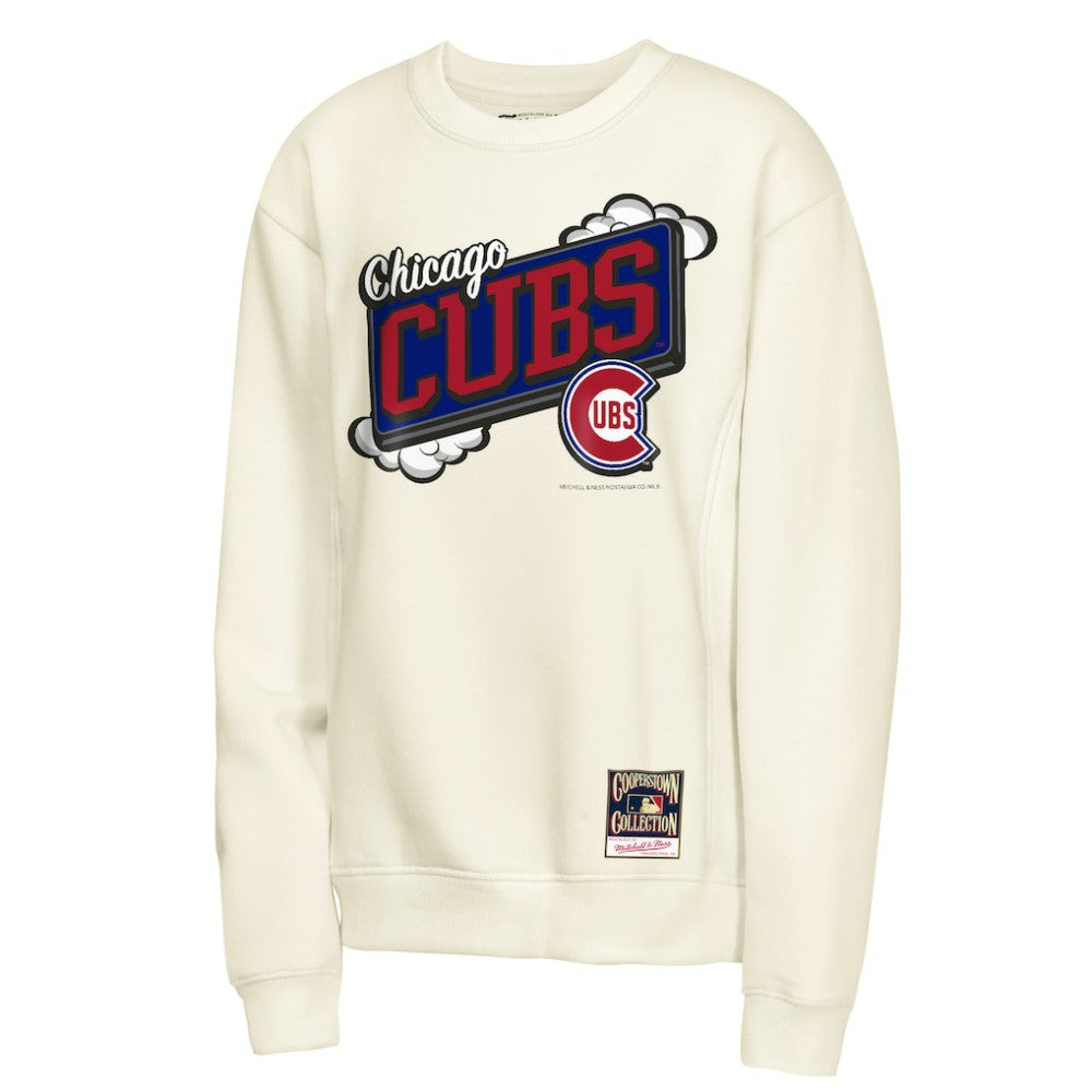 Chicago Cubs Mitchell & Ness Youth Retro Billboard Sweatshirt - Natural Sweatshirts