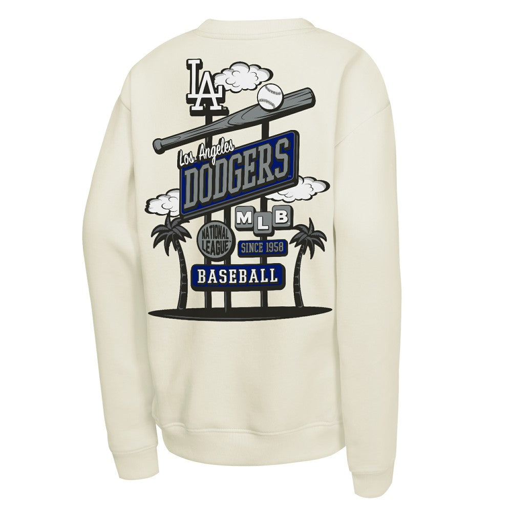 Los Angeles Dodgers Mitchell & Ness Youth Retro Billboard Sweatshirt - Natural Sweatshirts