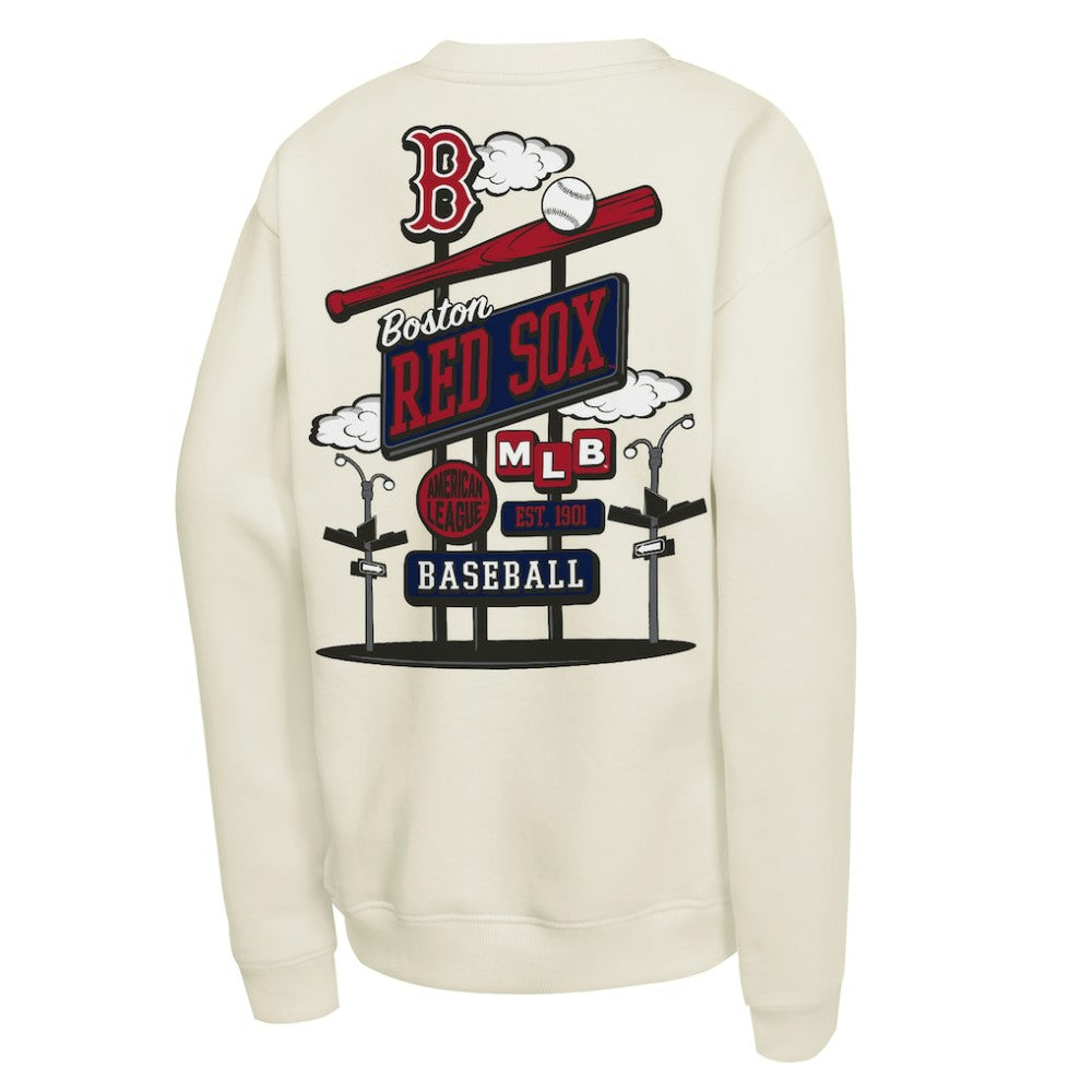 Boston Red Sox Mitchell & Ness Youth Retro Billboard Sweatshirt - Natural Sweatshirts