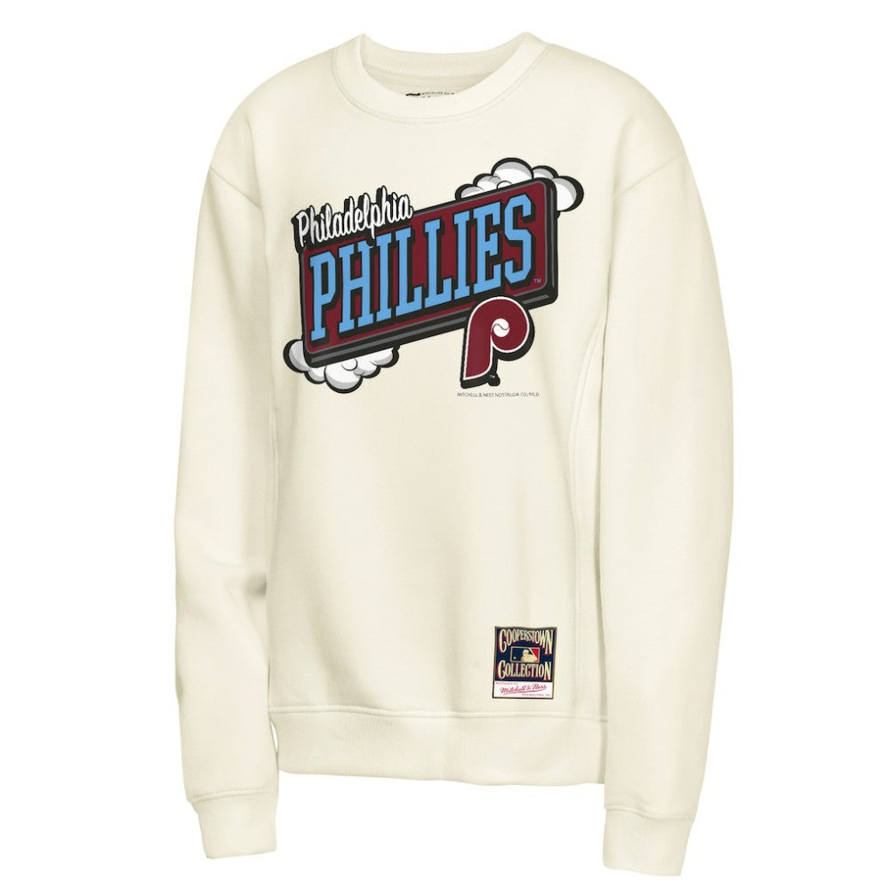 Philadelphia Phillies Mitchell & Ness Youth Retro Billboard Sweatshirt - Natural Sweatshirts