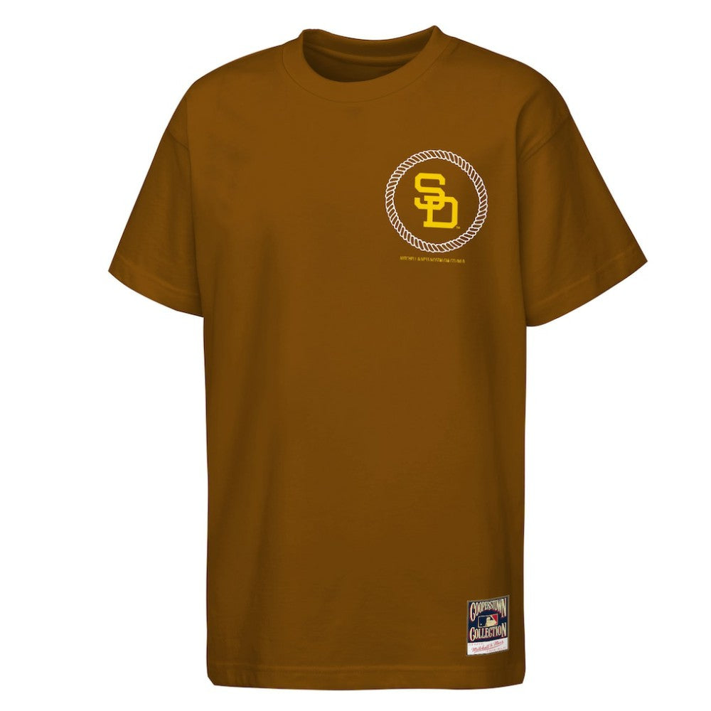 San Diego Padres Mitchell & Ness Youth Cooperstown Rodeo Rope T-Shirt - Brown T-shirts