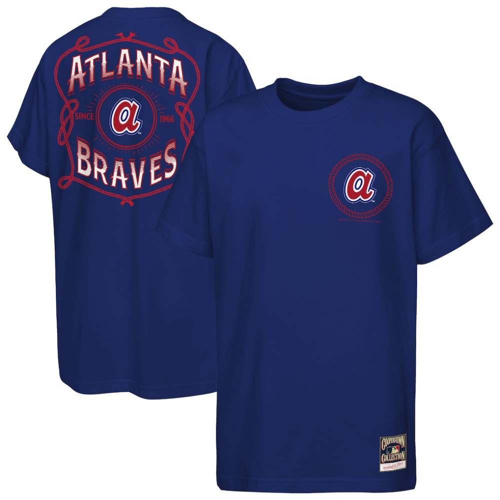 Atlanta Braves Mitchell & Ness Youth Cooperstown Rodeo Rope T-Shirt - Navy T-shirts